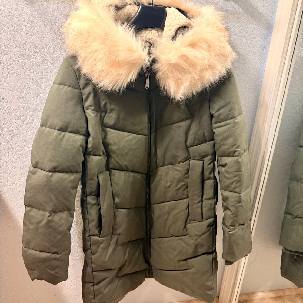 NWT Sam Edelman HOODED PUFFER WI VARIGATED QUILTING S